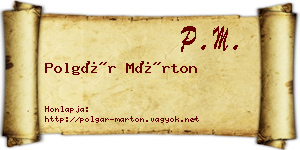 Polgár Márton névjegykártya